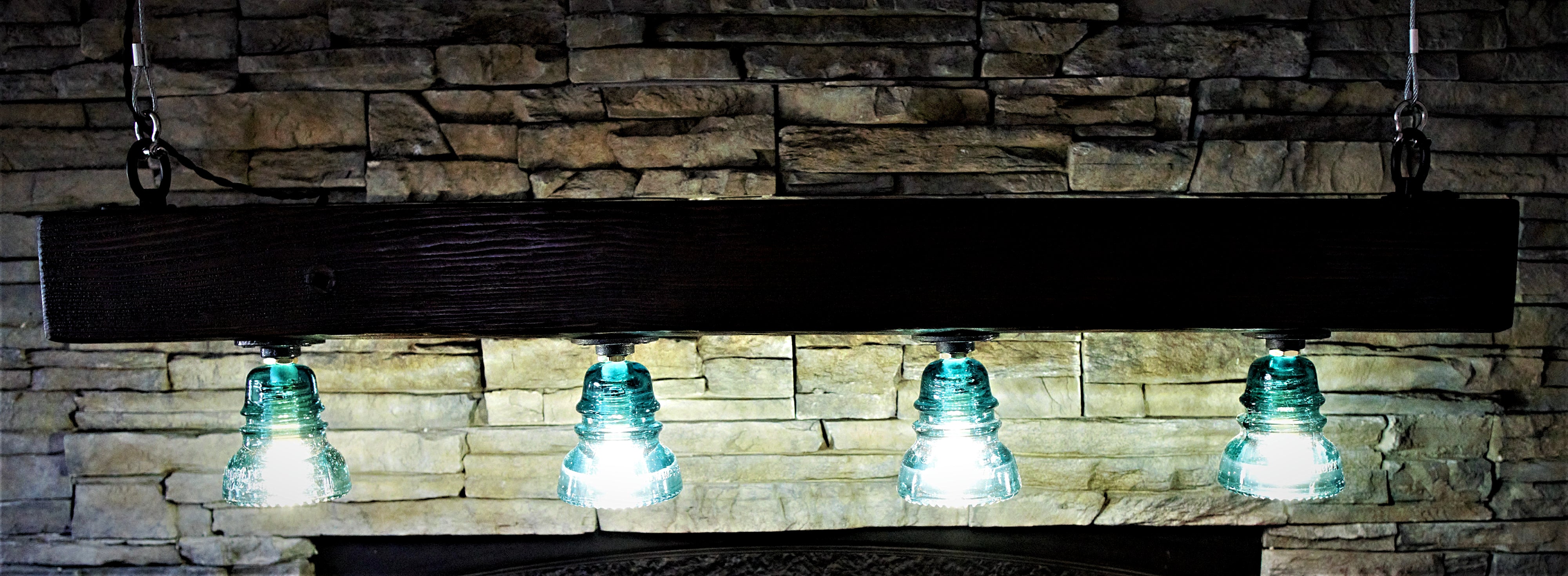 Industrial glass insulator lighting fixture