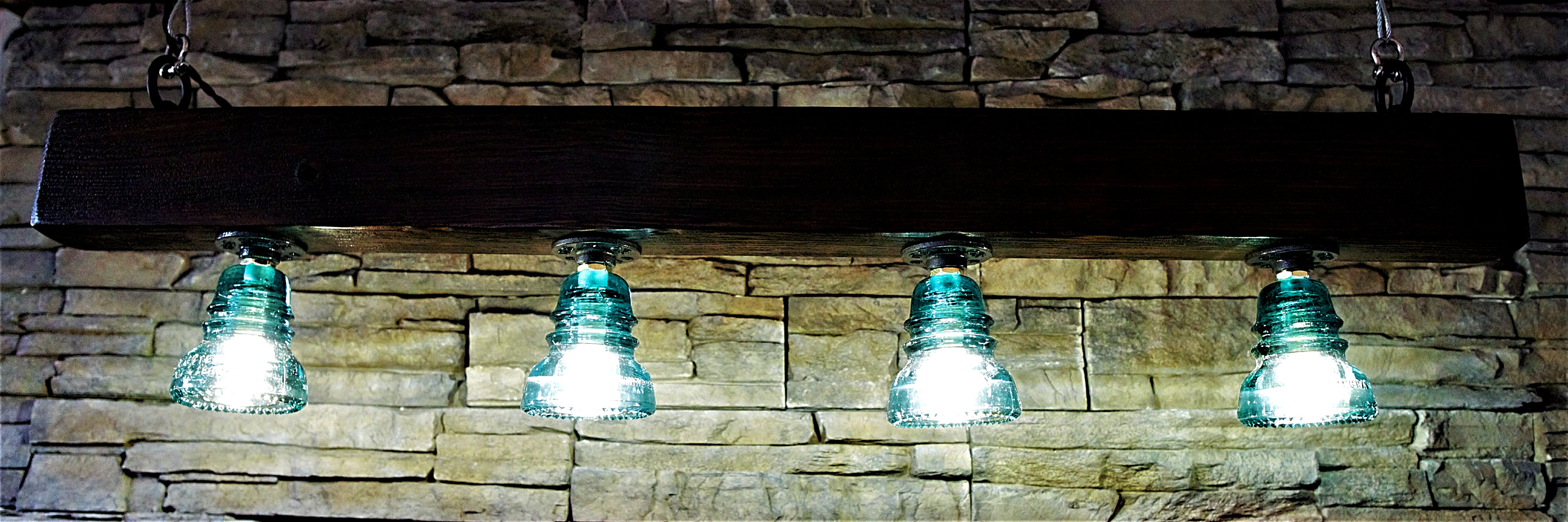 Industrial glass insulator chandelier